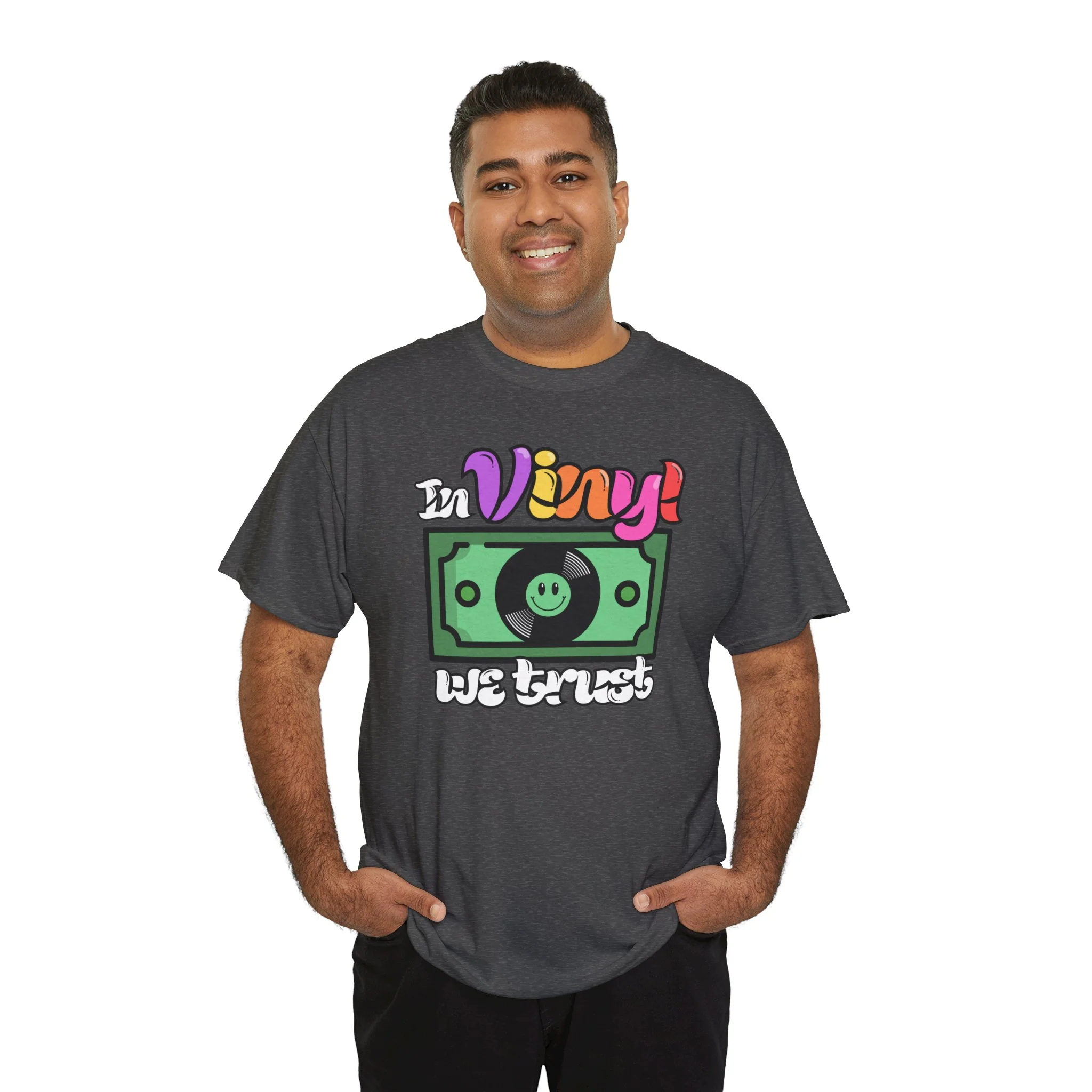 'In Vinyl We Trust' Men's T-Shirt - Image 34