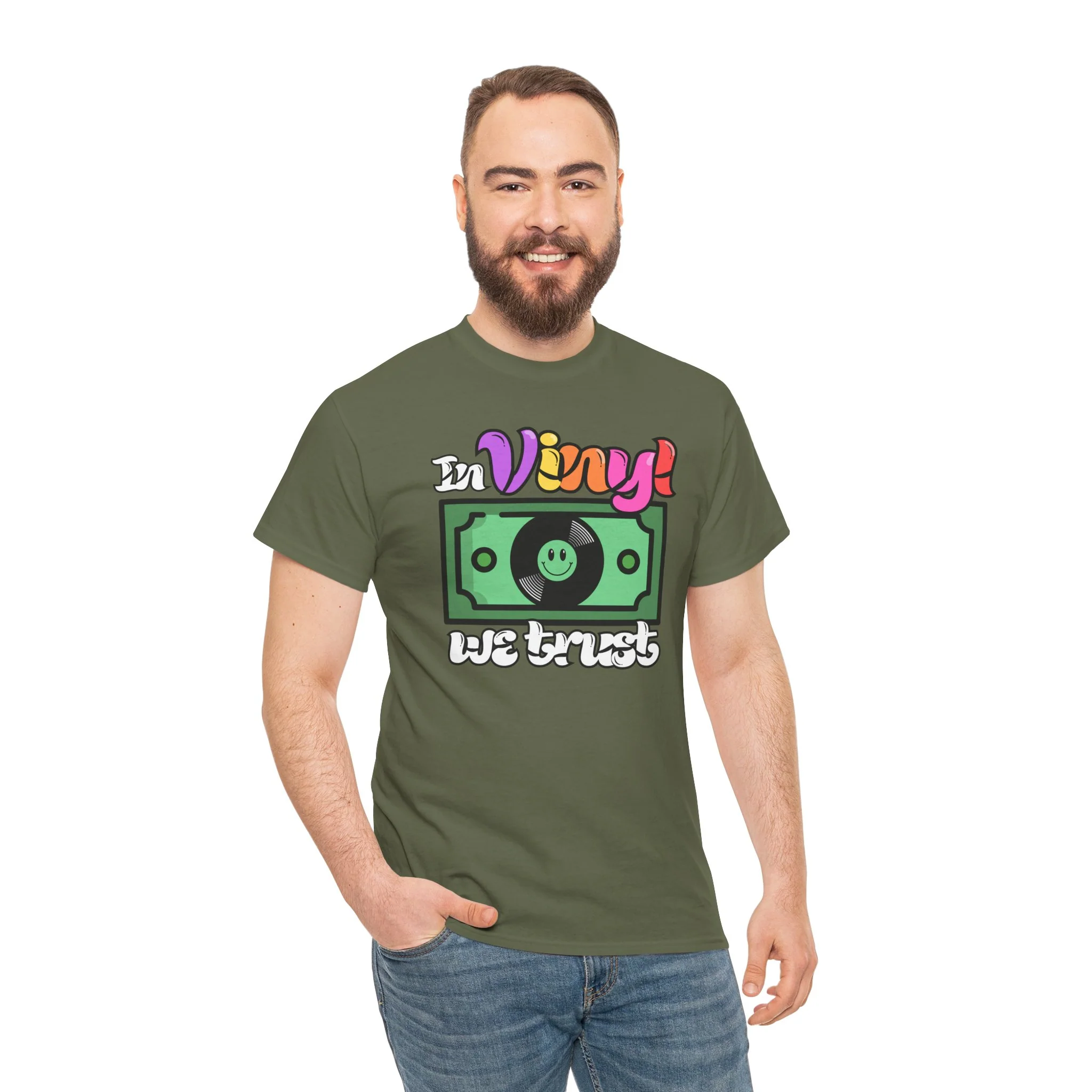 'In Vinyl We Trust' Men's T-Shirt - Image 42