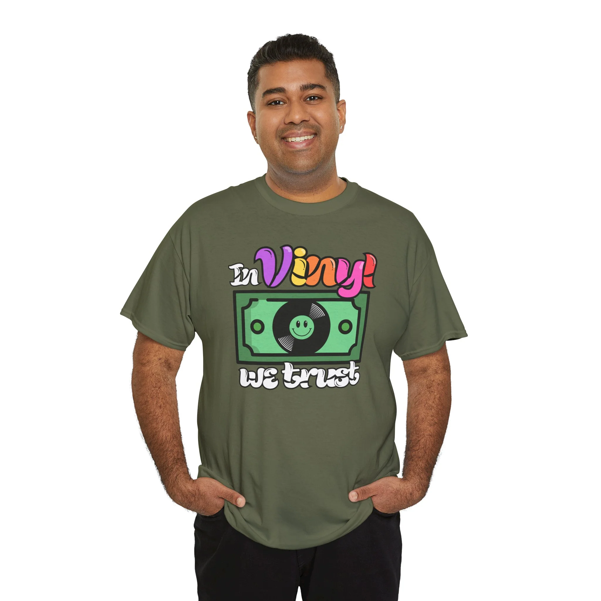 'In Vinyl We Trust' Men's T-Shirt - Image 43