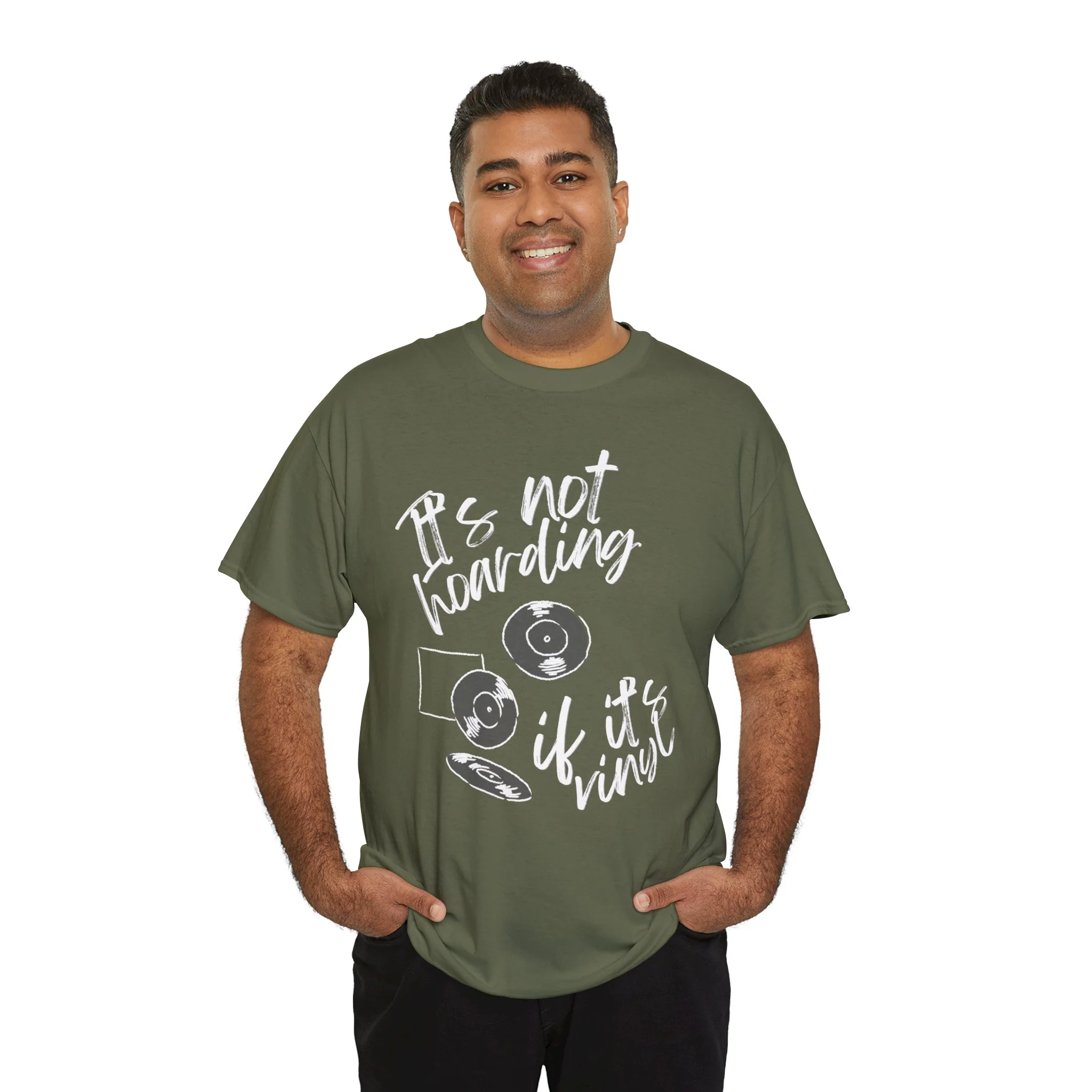 'It's Not Hoarding If It's Vinyl' Men's T-Shirt - Image 6