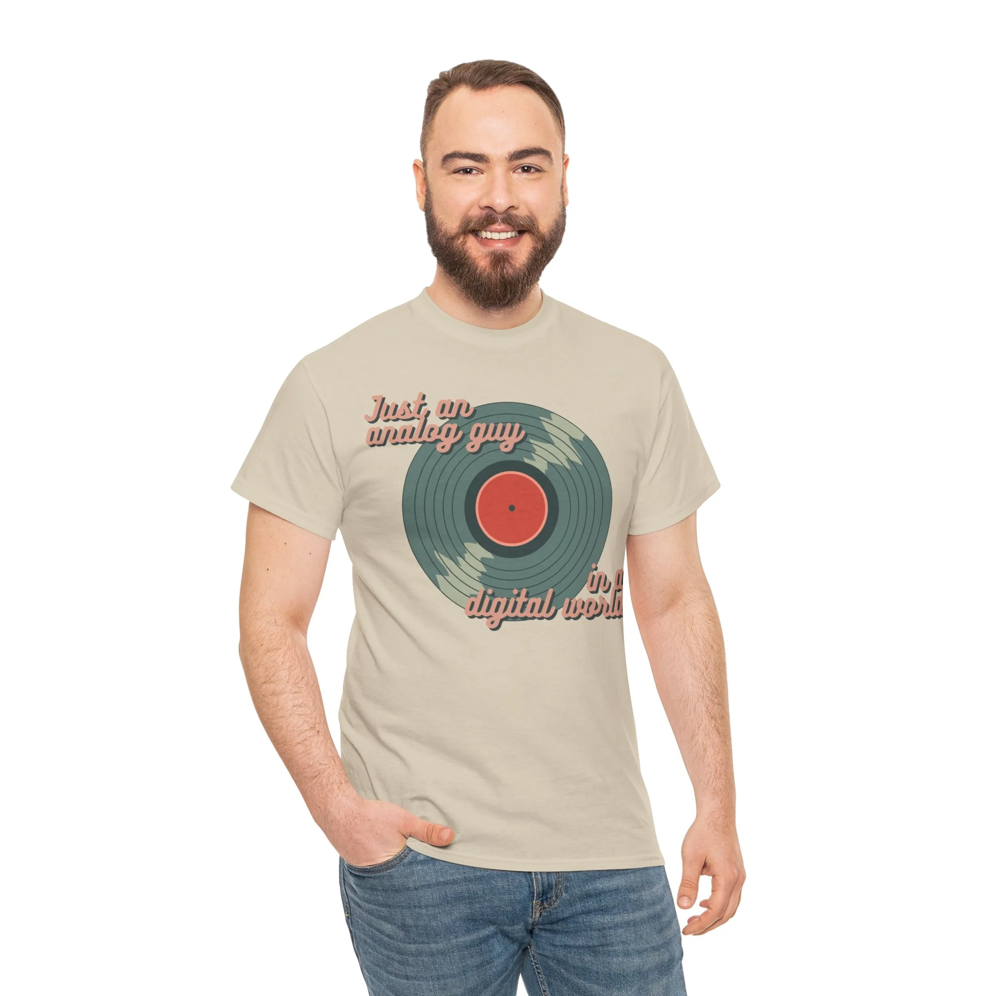 'Just an Analog Guy, In a Digital World' Men's T-Shirt - Image 33