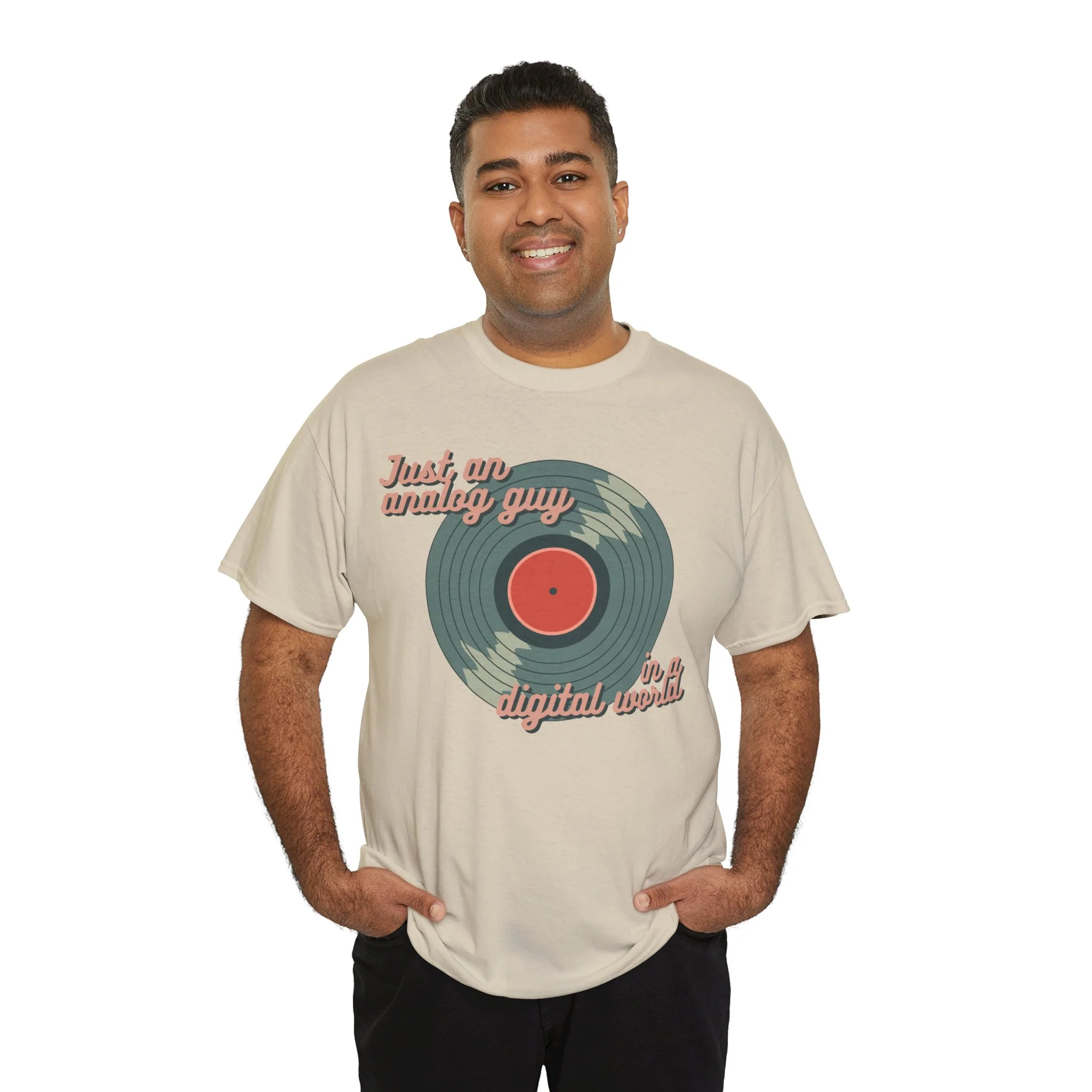 'Just an Analog Guy, In a Digital World' Men's T-Shirt - Image 34