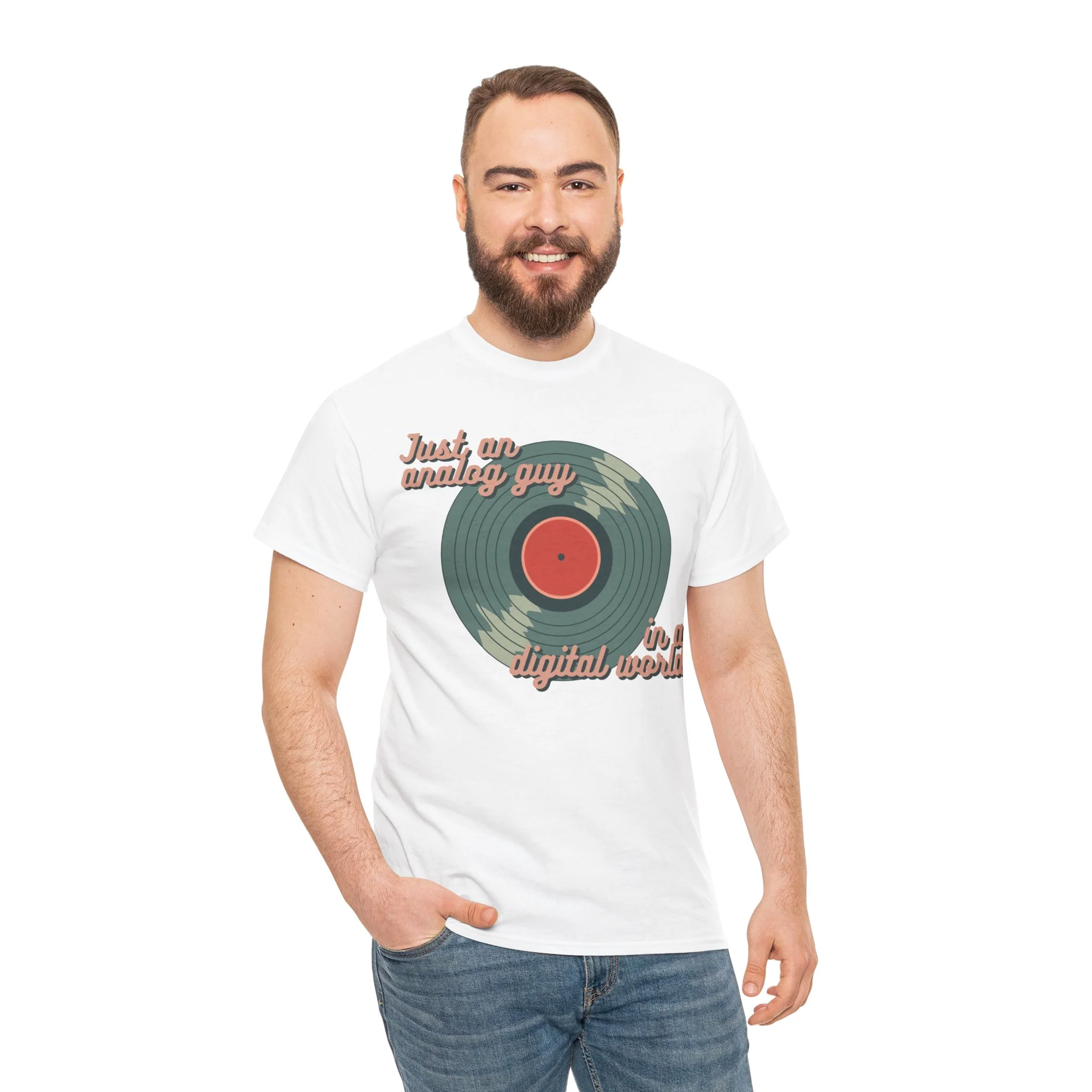 'Just an Analog Guy, In a Digital World' Men's T-Shirt - Image 42