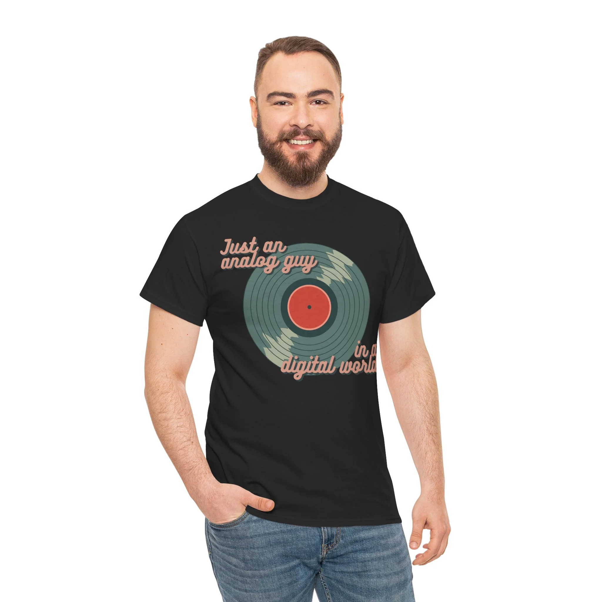 'Just an Analog Guy, In a Digital World' Men's T-Shirt - Image 60