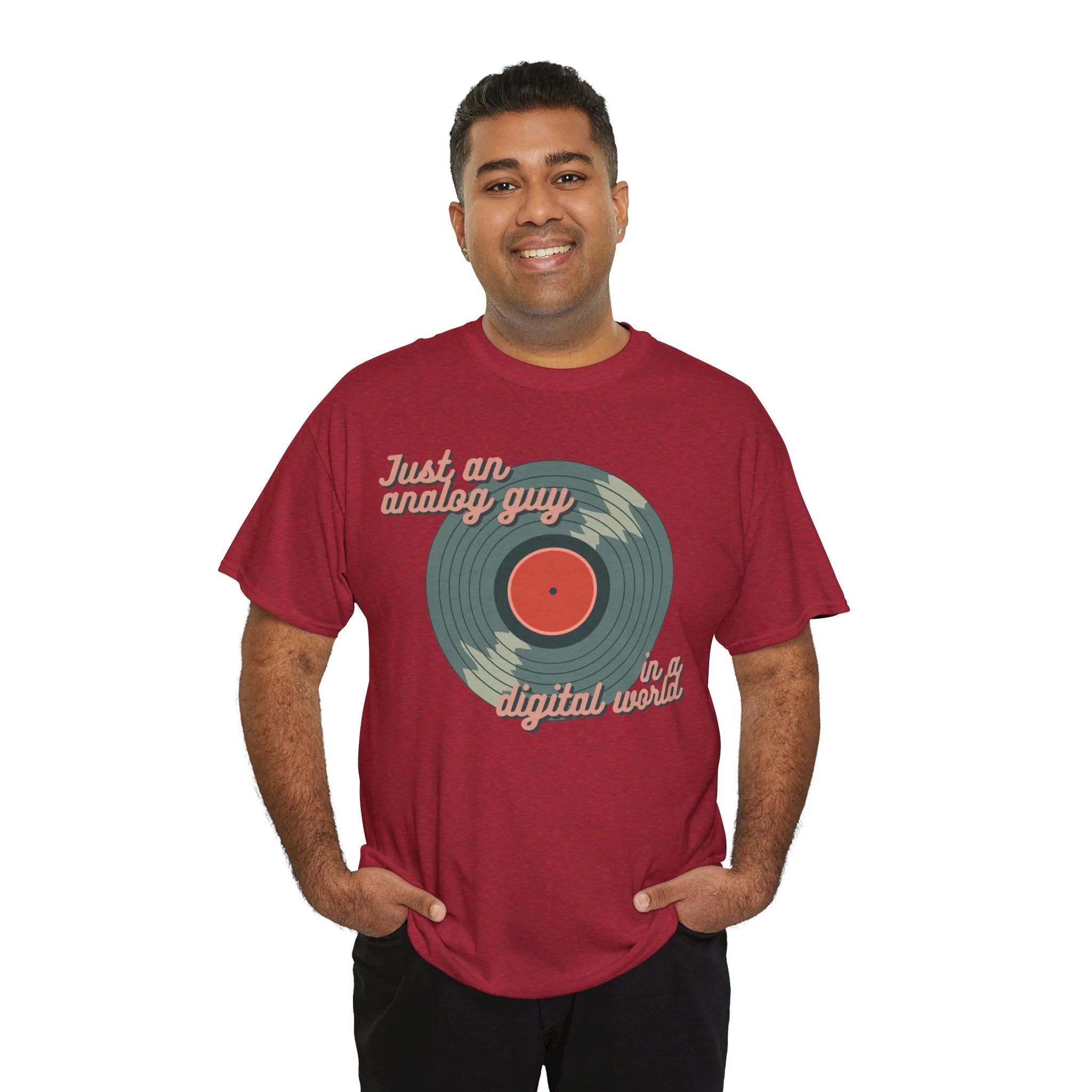 'Just an Analog Guy, In a Digital World' Men's T-Shirt - Image 7