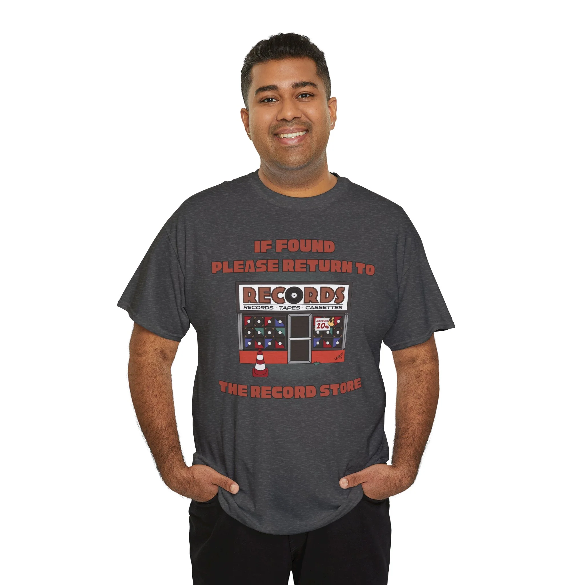 'If Found, Please Return to the Record Store' Men's T-Shirt - Image 26